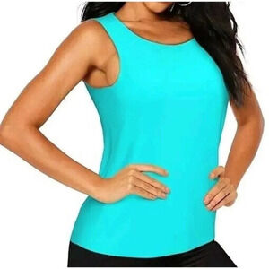 J.Jill Wearever Collection Tank Top Aqua Blue Sleeveless Crew Neck Size 2X